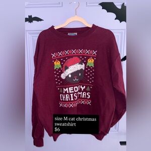 Maroon Cat Christmas Sweatshirt